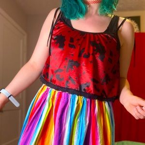 ROMWE bats black and red crop top